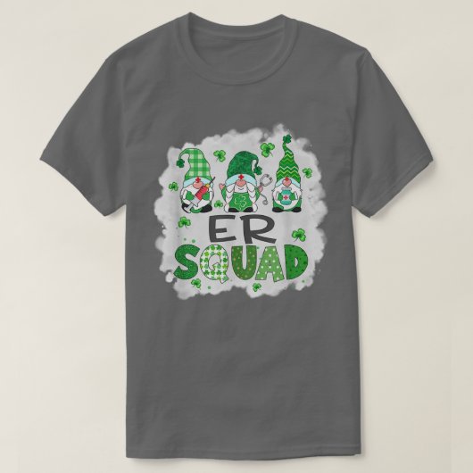 漂白ERスクワッドグノミーSt patricks dayナースセント Tシャツ (デザイン正面)