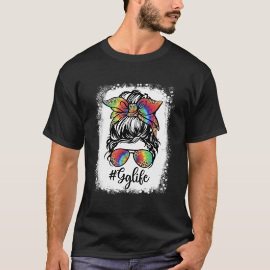 漂白GGライフ乱雑Bun女の子レオパードかわいいモテ Tシャツ (正面)