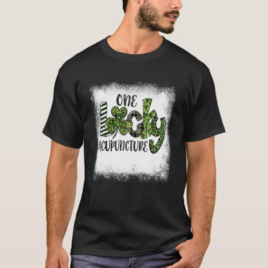 漂白St patricks dayヒョウ1ラッキーアカウunc Tシャツ (正面)
