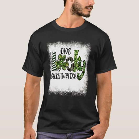 漂白St patricks dayヒョウ1ラッキーゴーストル Tシャツ (正面)