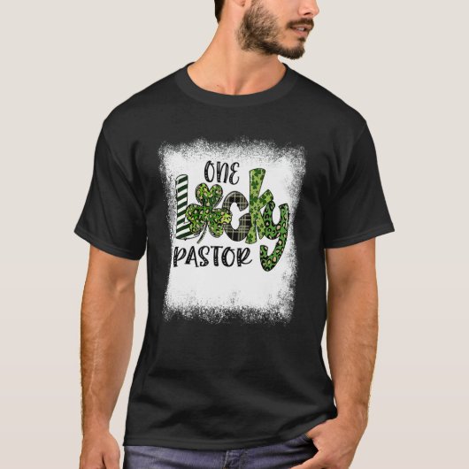 漂白St patricks dayレオパード一幸運な牧師 Tシャツ (正面)