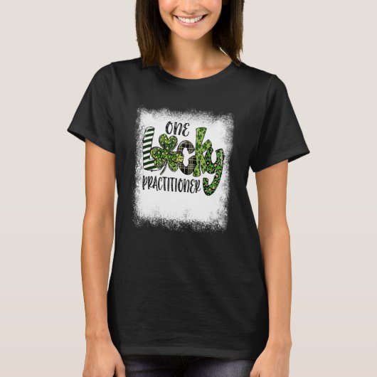 漂白St patricks dayレオパードOne Lucky Practt Tシャツ (正面)