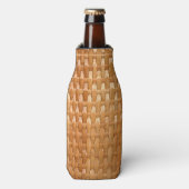 漆の籐のバスケット織りのテクスチャの外観 ボトルクーラー (ボトル正面)