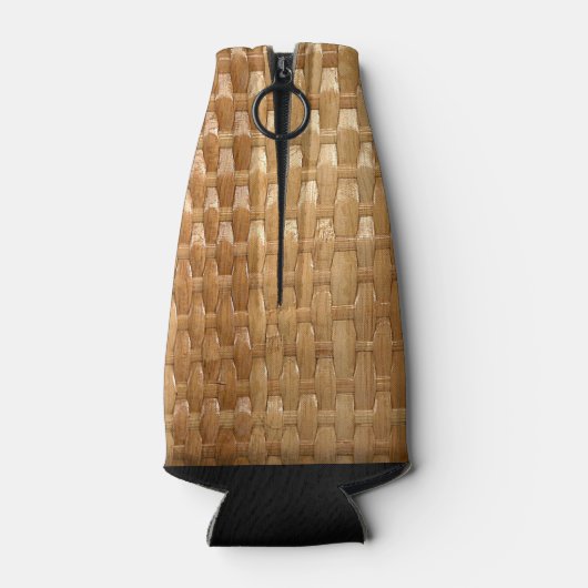 漆の籐のバスケット織りのテクスチャの外観 ボトルクーラー (裏面)