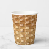 漆の籐のバスケット織りのテクスチャの外観 紙コップ (裏面)