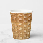 漆の籐のバスケット織りのテクスチャの外観 紙コップ (左)