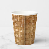 漆の籐のバスケット織りのテクスチャの外観 紙コップ (右)