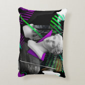 漆コンテンポラリー喰頭像付き美術の校合  アクセントクッション (裏面(縦))