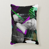 漆コンテンポラリー喰頭像付き美術の校合  アクセントクッション (正面(垂直))