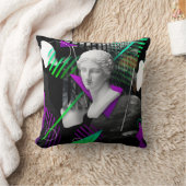 漆コンテンポラリー喰頭像付き美術の校合  クッション (ブランケット)