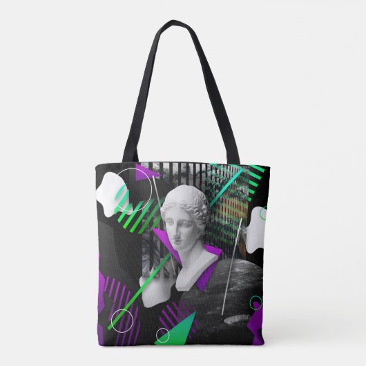 漆コンテンポラリー喰頭像付き美術の校合  トートバッグ (裏面)