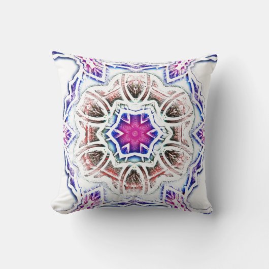 漆喰の質感に花を咲かせ、白に柔らかい影を付ける クッション (正面)