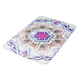 漆喰の質感に花を咲かせ、白に柔らかい影を付ける バスマット