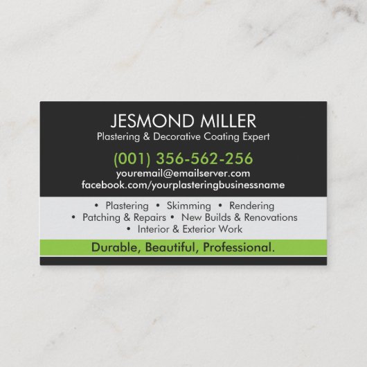 漆喰サービス 名刺 (裏面)