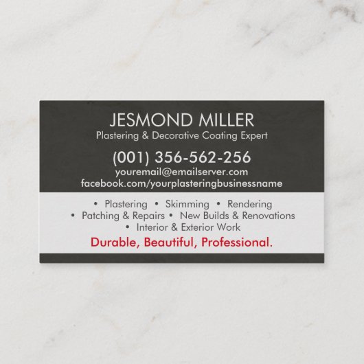 漆喰サービス 名刺 (裏面)