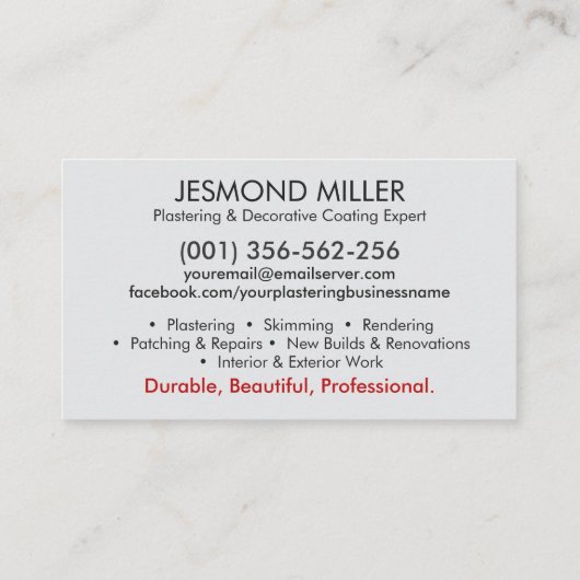 漆喰サービス 名刺 (裏面)