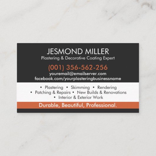 漆喰サービス 名刺 (裏面)