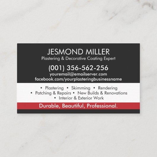 漆喰サービス 名刺 (裏面)