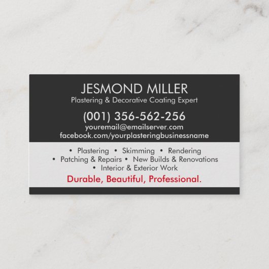 漆喰サービス 名刺 (裏面)