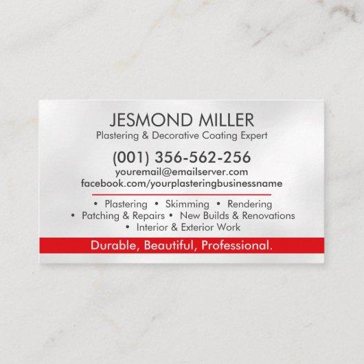 漆喰サービス 名刺 (裏面)