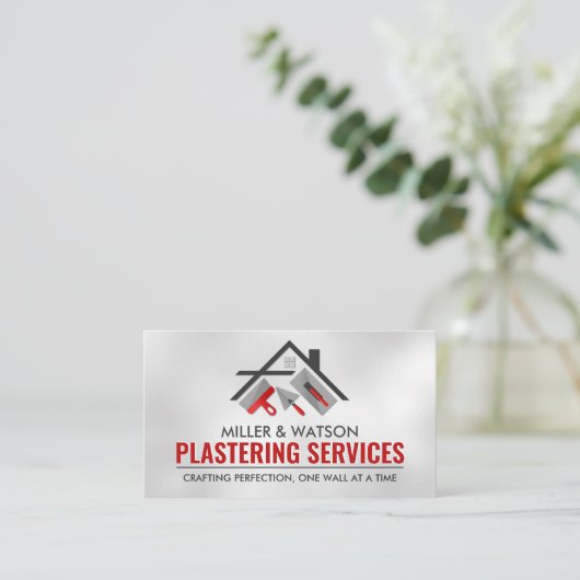 漆喰サービス 名刺 (スタンド正面)