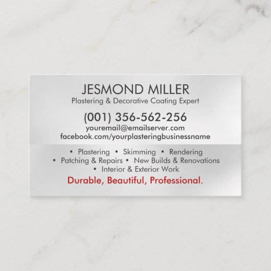 漆喰サービス 名刺 (裏面)