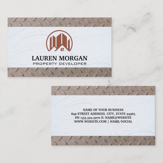 漆喰壁 | 静止パターン 名刺 (正面/裏面)