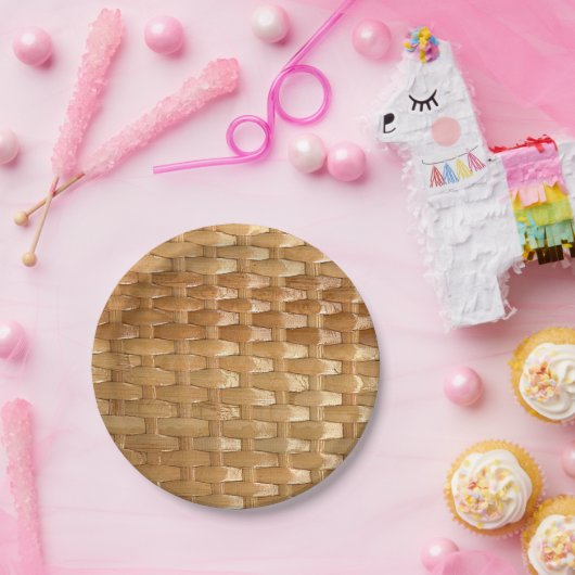 漆塗りのバスケツイーブの食感 ペーパープレート (パーティー)