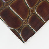 漆塗り茶色のワニの自然な背景 フリースブランケット (角)