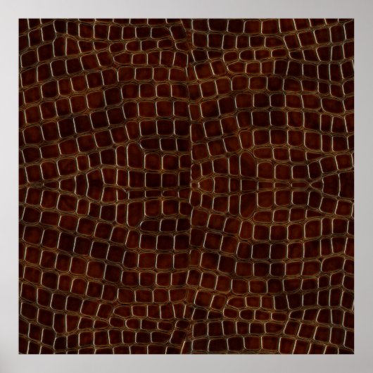 漆塗り茶色のワニの自然な背景 ポスター (正面)