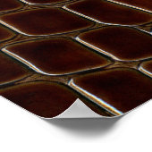 漆塗り茶色のワニの自然な背景 ポスター (角)