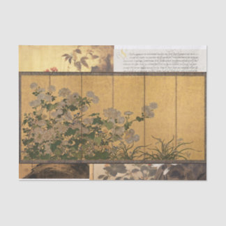 漆塗り菊コロマンデルのスクリーン 薄葉紙
