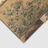 漆塗り菊コロマンデルのスクリーン 薄葉紙 (詳細)