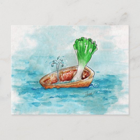 漏れ口のある船のリークおもしろい ポストカード (正面)