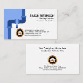 漏シンプルれ青い配管配管配管配管配管配管配管配管工 名刺 (正面/裏面)