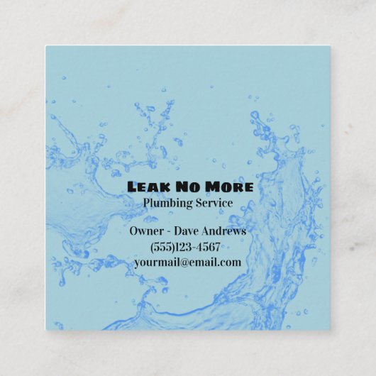 漏出配管水スプラッシュ配管サービス スクエア名刺 (裏面)