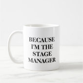 演劇おもしろいステージマネージャー引用文ミニマリストブラック コーヒーマグカップ (左)