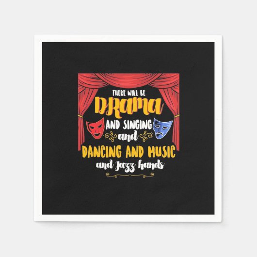 演劇が登場 スタンダードカクテルナプキン (正面)