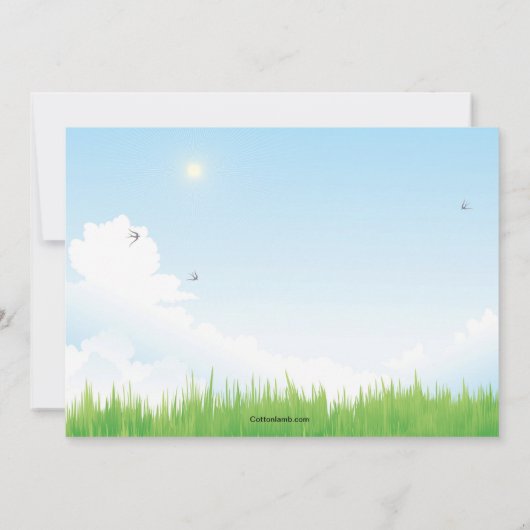 演劇のイースター招待状のバニー 招待状 (裏面)