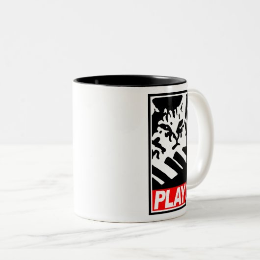 演劇のキーボード猫のマグ ツートーンマグカップ (正面右)