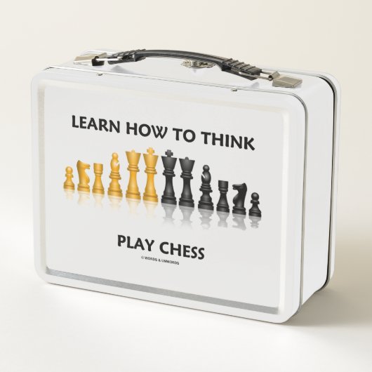 演劇のチェスの反射チェスのこまセットを考える方法を学んで下さい メタルランチボックス (裏面)
