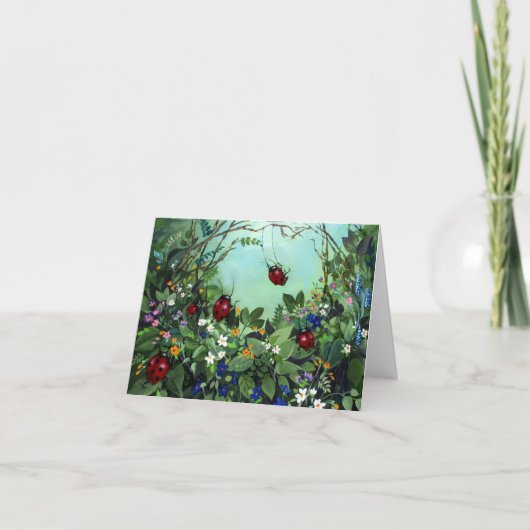 演劇のメッセージカードのてんとう虫 カード (正面)