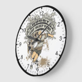 演劇のラグビー食べて下さい、眠らせて下さい ラージ壁時計 (傾斜)