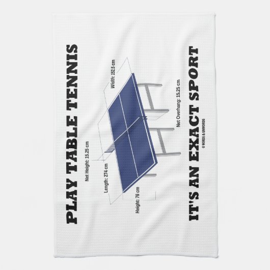 演劇の卓球それはです厳密なスポーツ(ユーモア) キッチンタオル (縦)