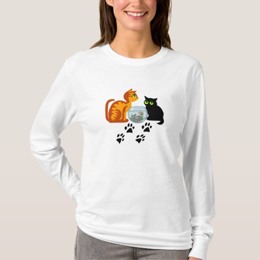 演劇の愛らしい猫 Tシャツ (正面)