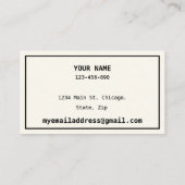 演劇の日付のお母さんカードはかわいいラマのアルパカを梳きます 名刺 (裏面)