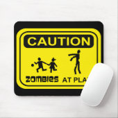 演劇の注意の印の黄色のデザインのゾンビ マウスパッド (マウス)