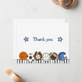 演劇の球のスポーツの男の子はメッセージカード感謝していしています ノートカード (正面/裏面インサイチュ)