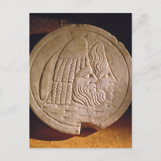 演劇の面を描いた振動 ポストカード (正面)