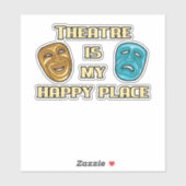 演劇は私の幸せな場所の俳優の女優ギフトおもしろい シール (シート)